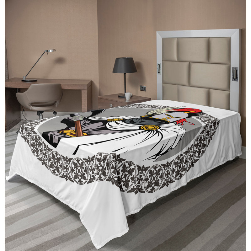 Multicolore Ambesonne, Drap plat pour lit simple