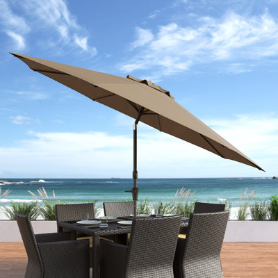 10Ft UV Resistant Tilting Patio Umbrella And Base