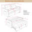 Canapé futon souple à dossier réglable de 54 pouces avec accoudoirs doubles et lit variable-481521014