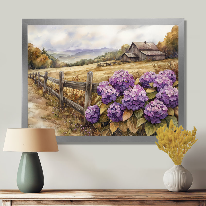 «Doke Hydrangeas» par The Farmstead I - Hydrangea, art mural pour le salon, Reproduction encadrée d'une seule photo