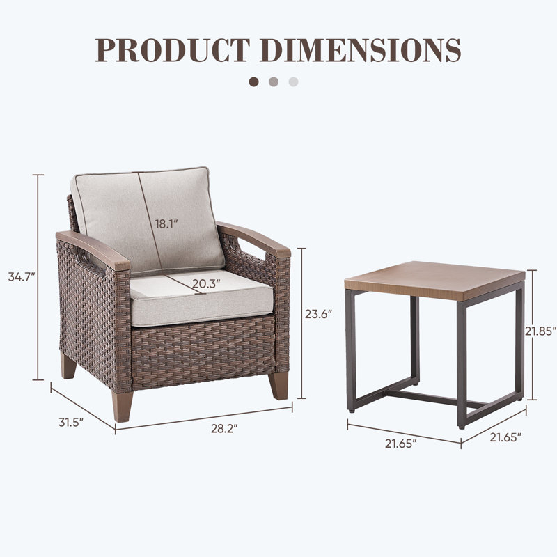 Ensemble de conversation d'extérieur en osier avec chaise pivotante Arundel, Beige