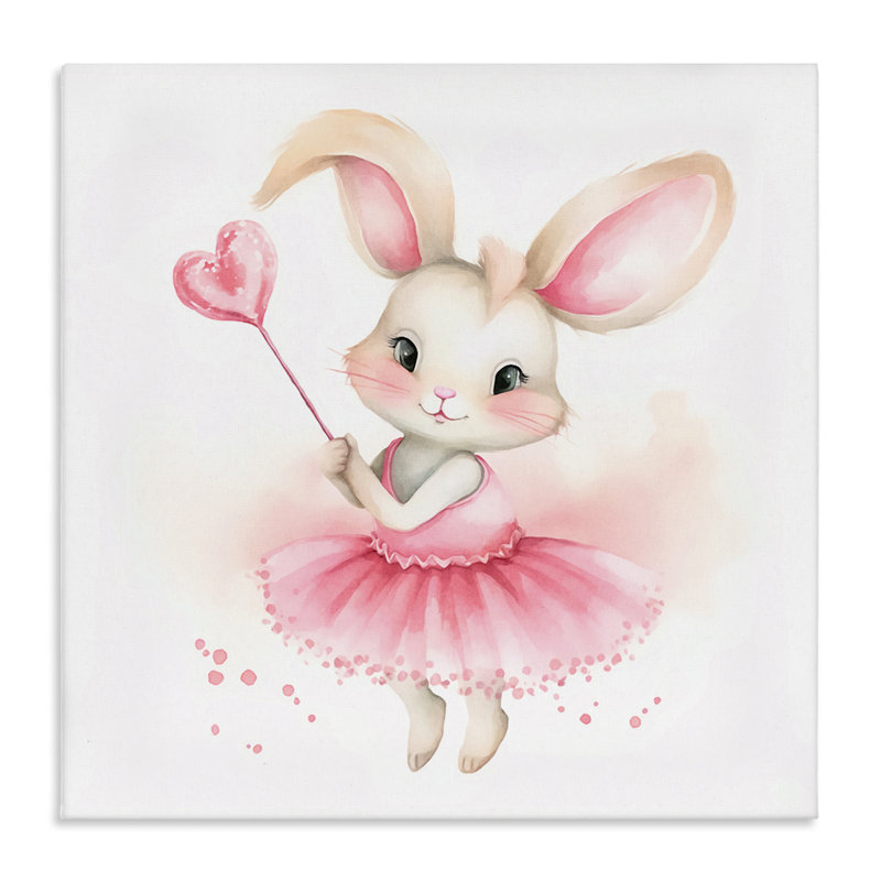 «Ballerina Bunny with Wand», art mural sur toile par Andrea Haase, H 30 po x l 30 po