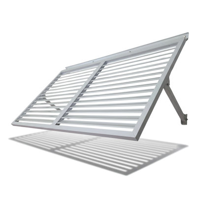 Volet en métal Breeze 4,6 po blanc, pièce extérieure légère en aluminium, charme contemporain à finition unie, charnière continue, installation facile, largeur de paquet de 39 po - blanc