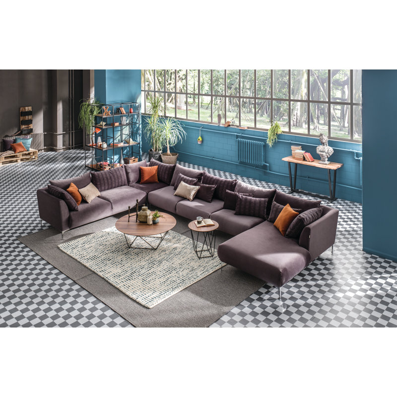 Composant de canapé modulaire de 37,79 po Lorriane, Polyester à 100 % de couleur brune