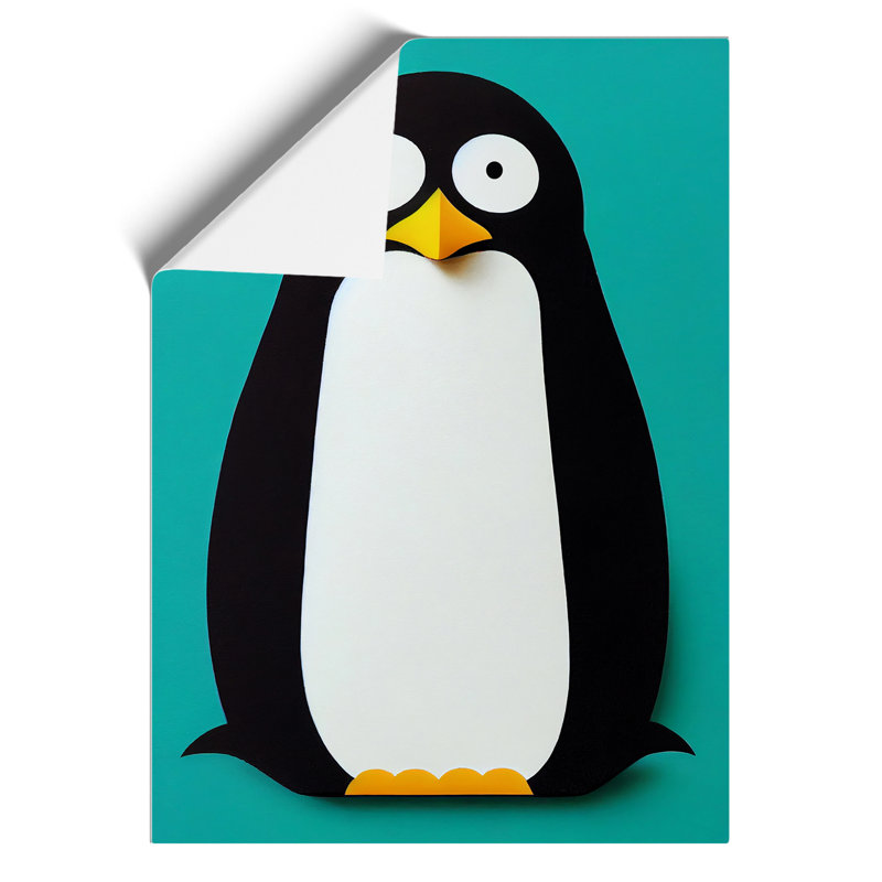 Unique Penguin Art No.1 Abstract - Wall Art, Paper, 42cm H x 29.7cm W, No Matte