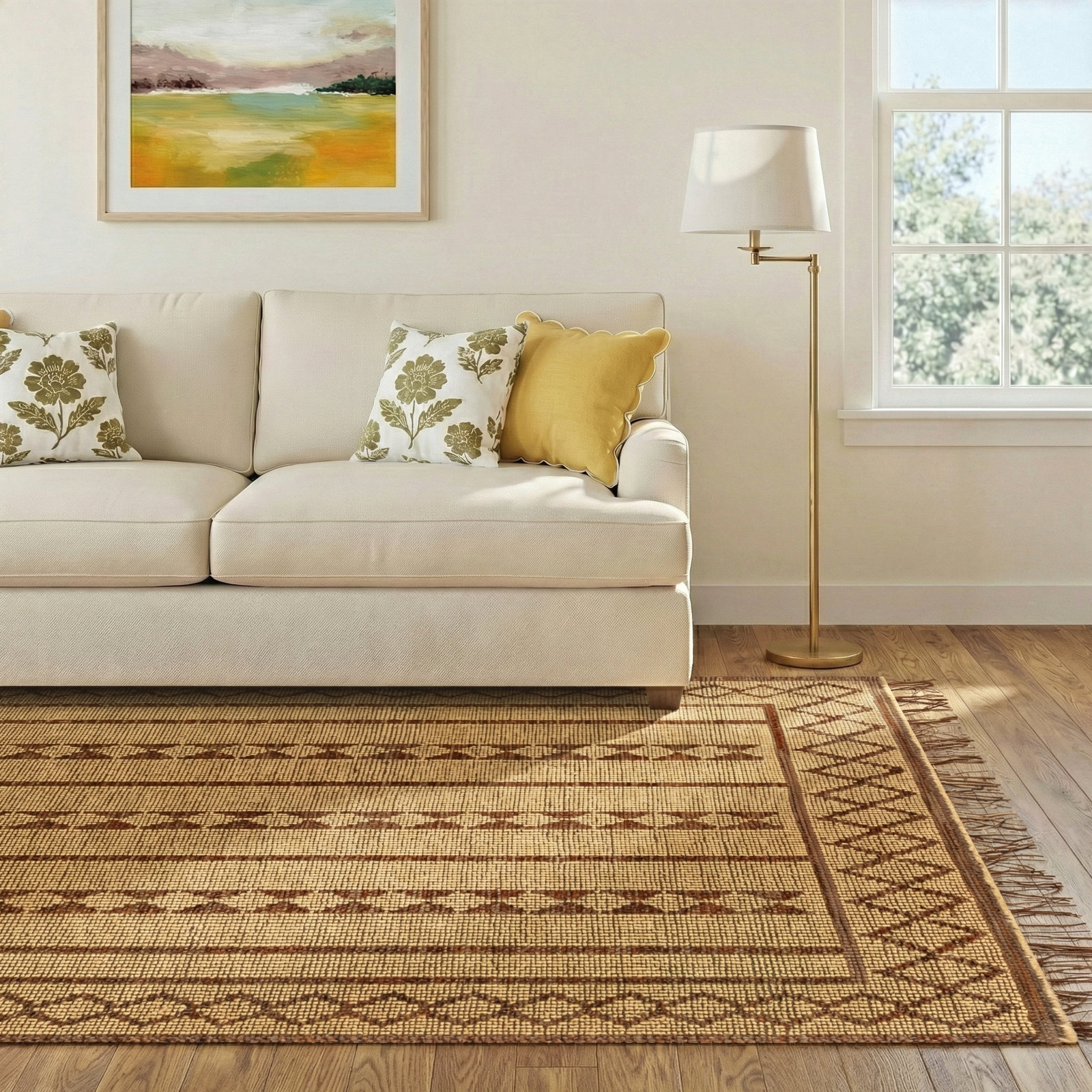 Salvo Hand-Woven Moroccan Jute Rug, Rectangle 6' x 9'
