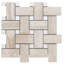 Carreau de mosaïque en porcelaine polie 13 po x 13 po Stately Basketweave-72531487