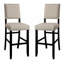 Ensemble de table de bar à hauteur de comptoir 5 pièces en bois antique noir et 4 chaises en ivoire