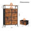Commode en tissu pour chambre à coucher avec tablettes ouvertes, commode haute avec 8 tiroirs, tour de rangement, commode pour placard-1399307077