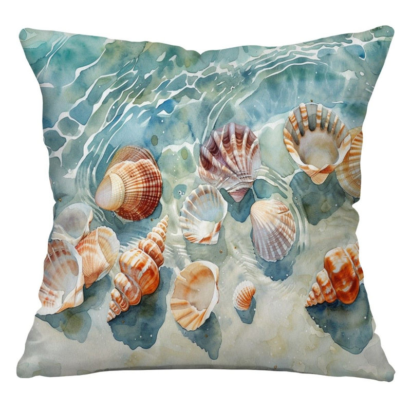 Cotton Blend Reversible Throw Pillow, 16" H x 16" W