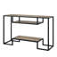 Table à cadre rustique en métal avec 2 espaces de rangement et compartiments noir et chêne