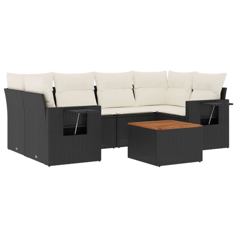 Vidaxl Garden Sofa Set , Cream White, Black
