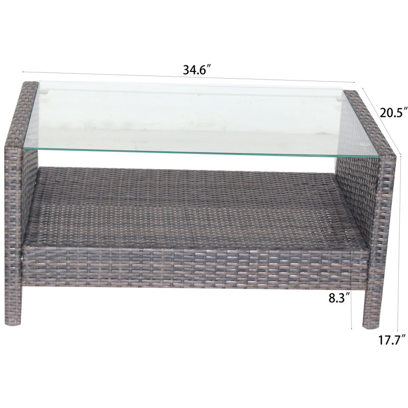 Table basse à 4 pieds avec rangement