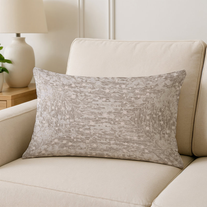 Coussin décoratif intérieur et extérieur Modern, Gris abstrait 69, Rectangle H 18 po x l 25 po