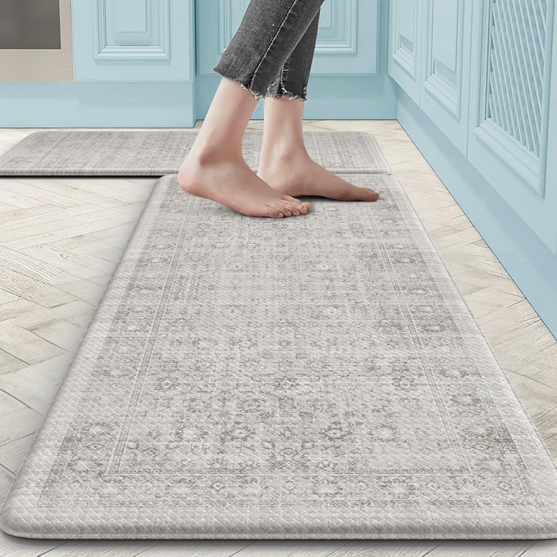 Tapis de cuisine ergonomique en mousse à mémoire de forme, Gris
