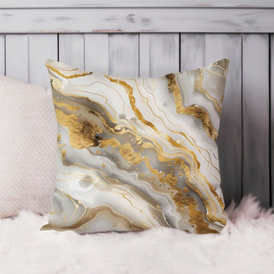 Abstract Golden Geode Crystals Marble III Modern