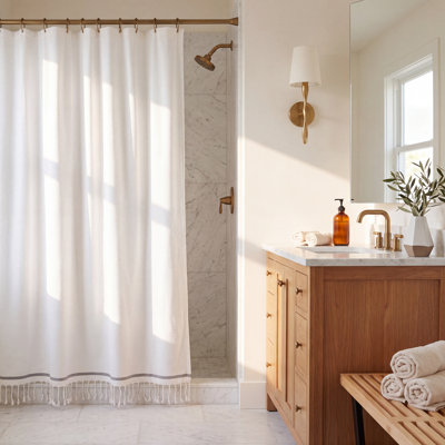 Mediterranean Organic 100% Organic Cotton Shower Curtain