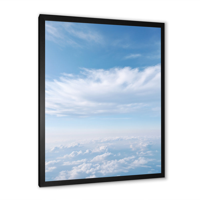 " White Sky Pure Elegance V ", 32" H x 24" W x 1" D, Black Picture Frame