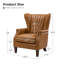 Fauteuil à oreilles en cuir véritable Ameliah-2003456421