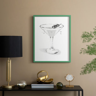 Habillé de martini blanc, reproduction encadrée - bois massif
