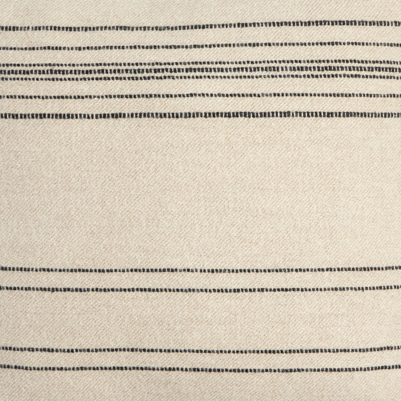 Beige and Black Striped Square Linen Blend Throw Pillow