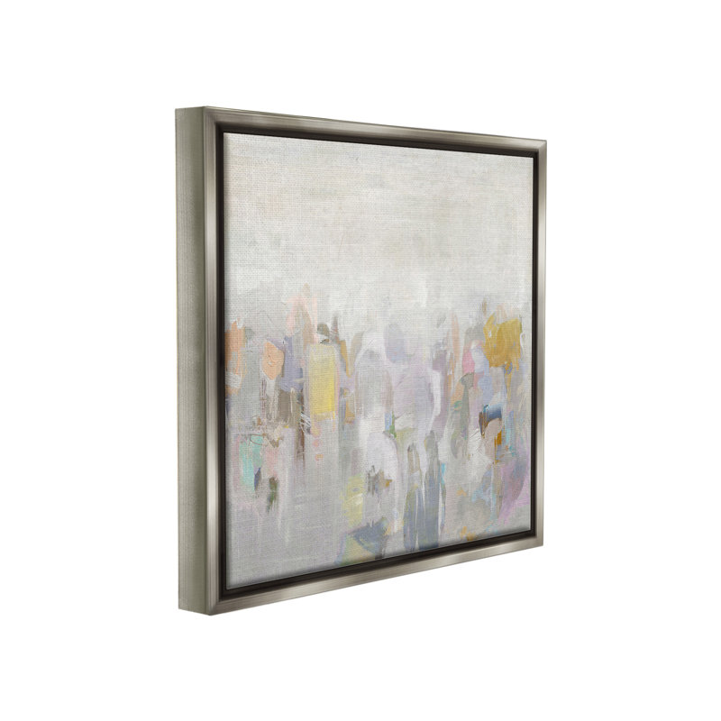 "Soft Gray Horizon" par Rachel Springer sur toile, Cadre flottant gris lustré, H 25 po x l 25 po