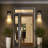 Black Modern LED Outdoor Wall Sconce with Dusk to Dawn Sensor