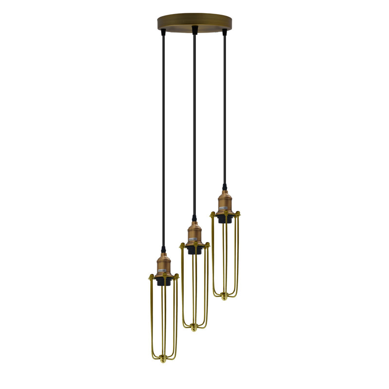Derrickson 3 - Light Gold Cluster Pendant, Yes