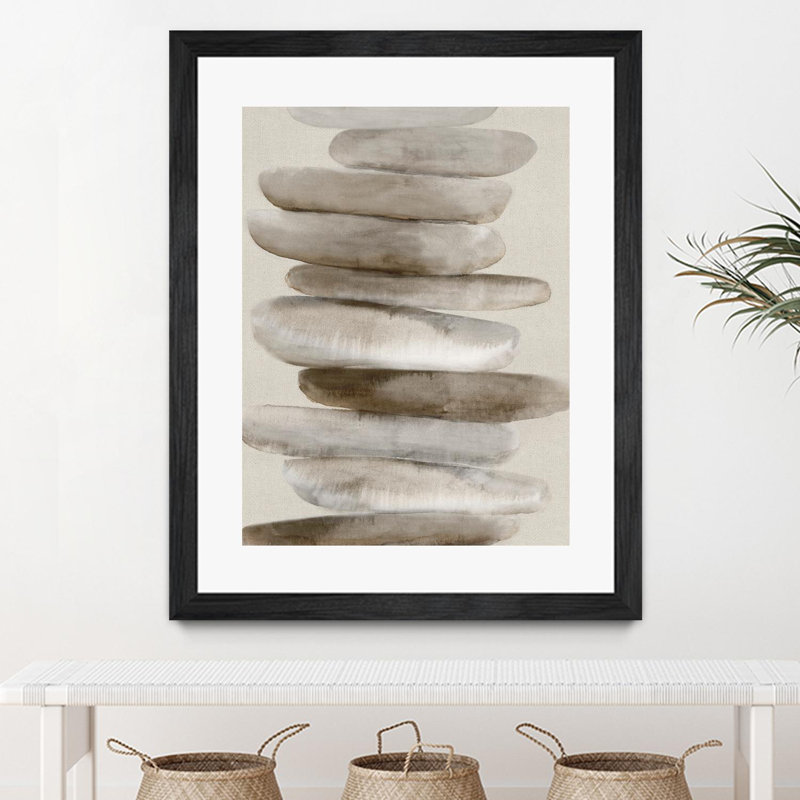 " Stacked Rocks II " by PI Studio, Black, 24" W x 32" H
