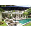 Parasol rectangulaire 10 x 6,5 pi avec lumières solaires - Teinture, patio à DEL bleu marine 10 x 6,5 pi, auvent