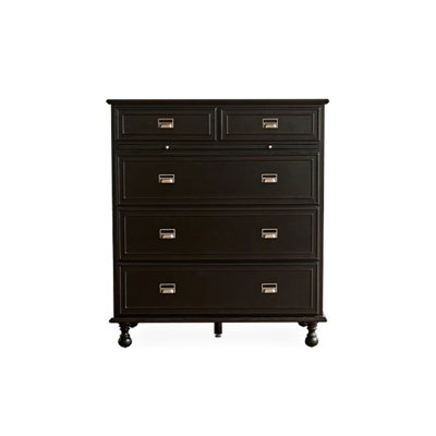 Commode noire chic avec tiroirs en métal