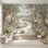 Jardin, papier peint, chemin sinueux, aquarelle amovible, décoration murale
