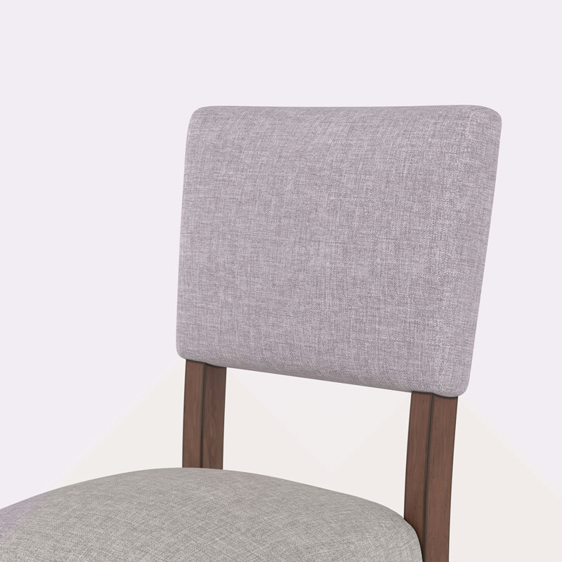 Ensemble de 4 tabourets de bar de style Mid-Century de 40,4 po avec dossier et tabourets revêtus de lin avec pieds en bois massif pour la salle à manger de l'îlot de cuisine (chaises 4 pièces)