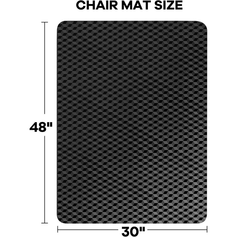 Tapis de chaise de bureau pour tapis, tapis de chaise de bureau d'ordinateur 48 po x 30 po pour les planchers à moquette basse. Noir