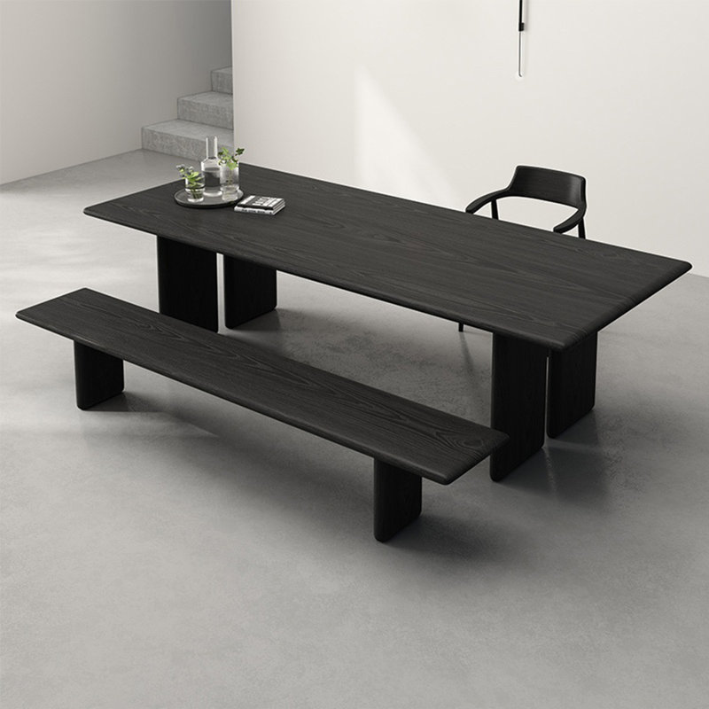 Elegant and practical solid wood dining table, 29.52"H x 86.61"L x 35.43"W