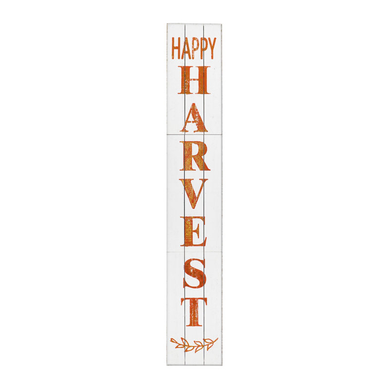 Enseigne de porche rustique en bois massif 72 "Happy Harvest