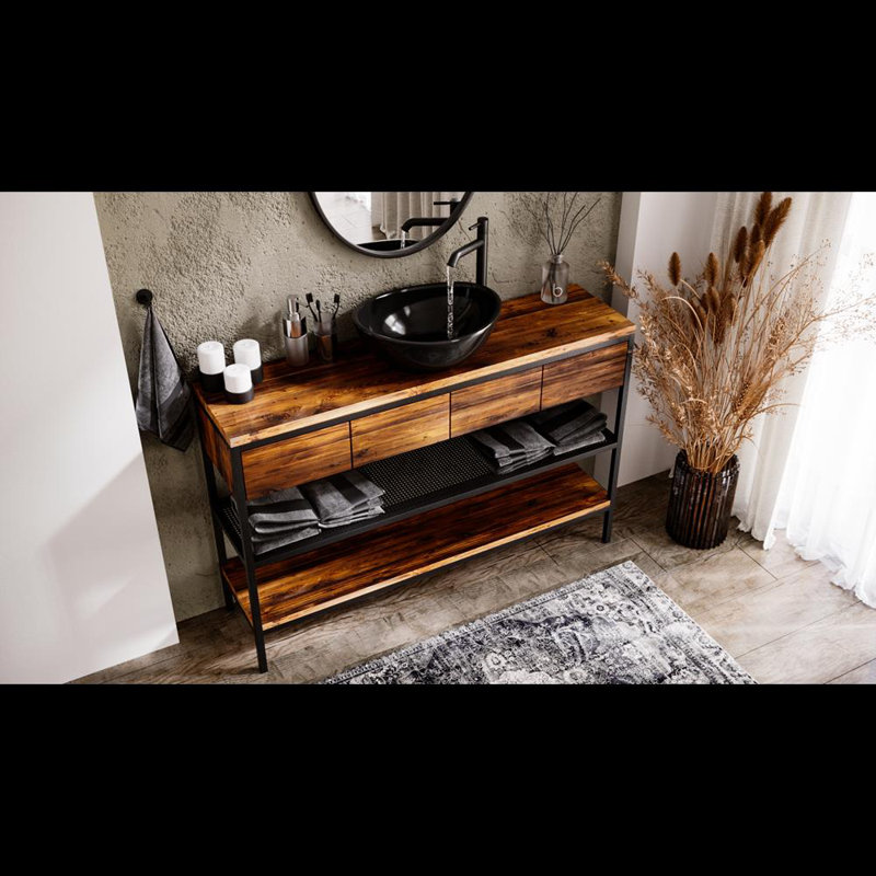 Aeran 4 Drawer 120Cm W Solid Wood Chest Of Drawers