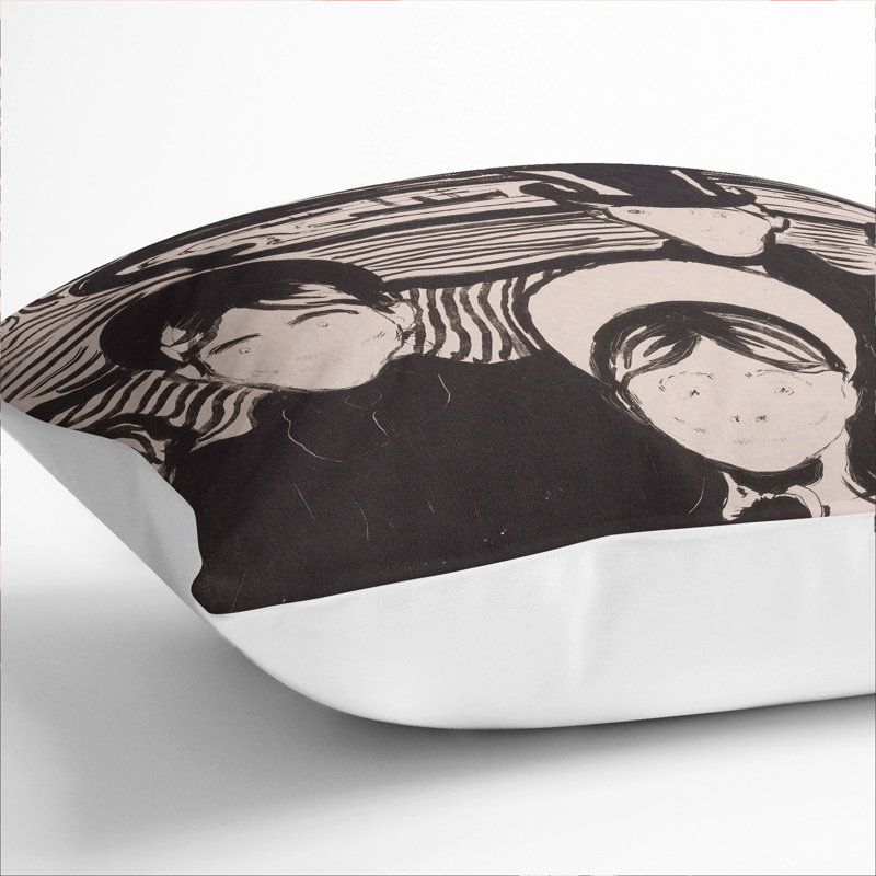 Angst Square Throw Cushion, 55cm H x 55cm W x 20cm D, White