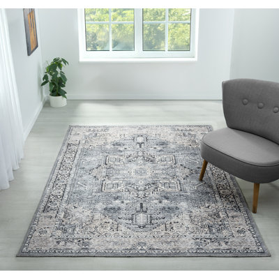 Lancaster Washable Grey Area Rug