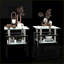 Ensemble de tables basses 2 pièces en verre trempé pour le salon - transparent / noir, peu encombrant Robuste
