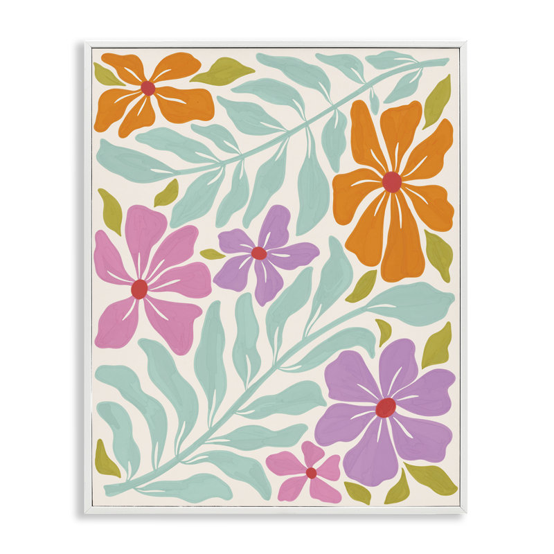 Art floral à giclée par Aralma, Estampe numérique encadrée blanc bord de mer, H 14 po x l 11 po