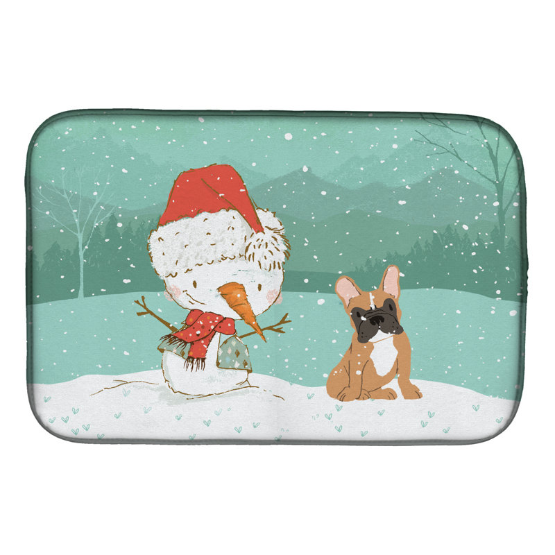 Snowman Christmas, Brown French Bulldog