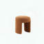 Tabouret d'appoint à plateau rond - Tissu brun selle Teddy - Conception de banc - Contemporain