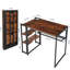 Bureau pliant de 35 pouces avec tablette de rangement, bureau d'écriture pour petits espaces, table portable sans assemblage-882224909