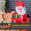 Décoration de Noël avec père Noël sur traîneau et 3 cerfs gonflables