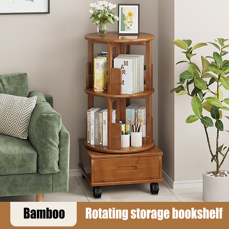 Mitthun End Table with Wheels, Brown