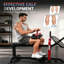 Appareil de musculation des mollets assis pour salle de sport à domicile, système de double résistance 660 lbs avec coussin pour les jambes réglable, coussin de 5 cm d'épaisseur et pédales antidérapantes, noir et rouge