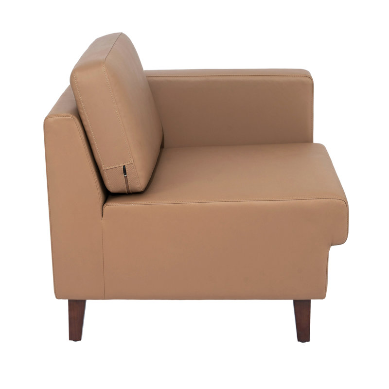 Commercial Modular Right Arm Chair With AC And USB And USB-C Chargers, Tan