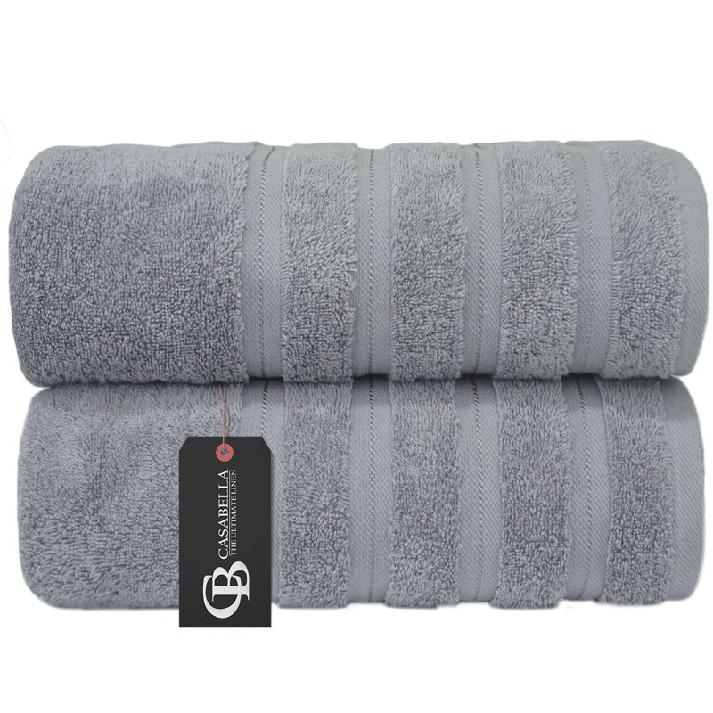 Casabella Luxury Jumbo Bath Sheet, Silver