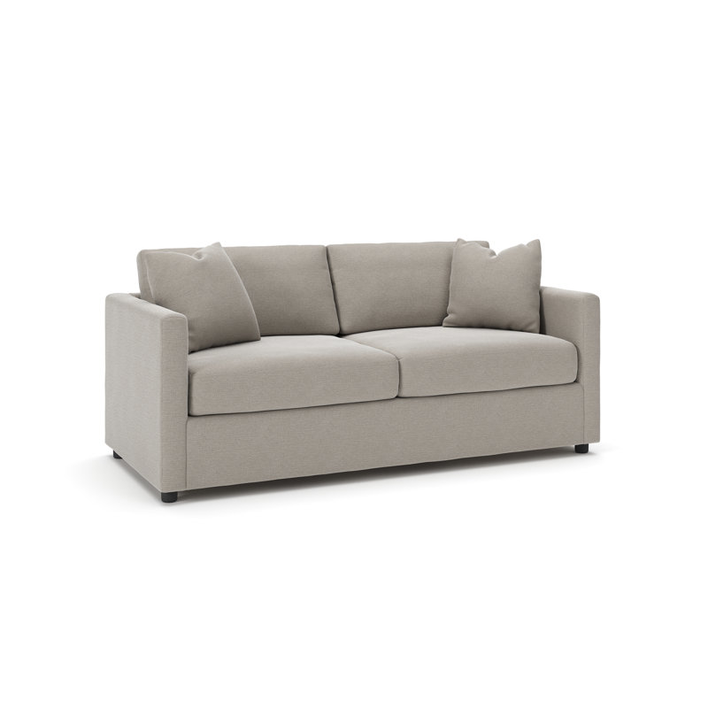 Godwin 75" Sofa, Drusky Linen Sustain® Basketweave